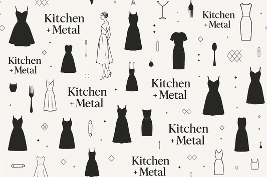Kitchen + Metal Minimalist Black Dress Wrapping Paper | Gift Shop & Gift Wrapping | Kitchen + Metal