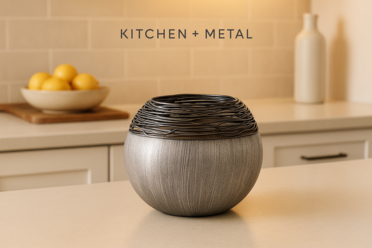 Kitchen + Metal Wire Ceramic Vessel Lifestyle Image
