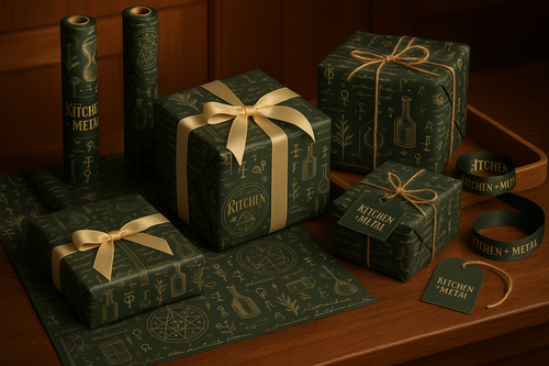 Kitchen + Metal Wrapping Paper Display Mockup