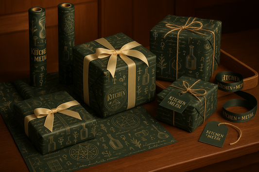 Kitchen + Metal Wrapping Paper Display Mockup