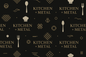 Kitchen + Metal Wrapping Paper Pattern