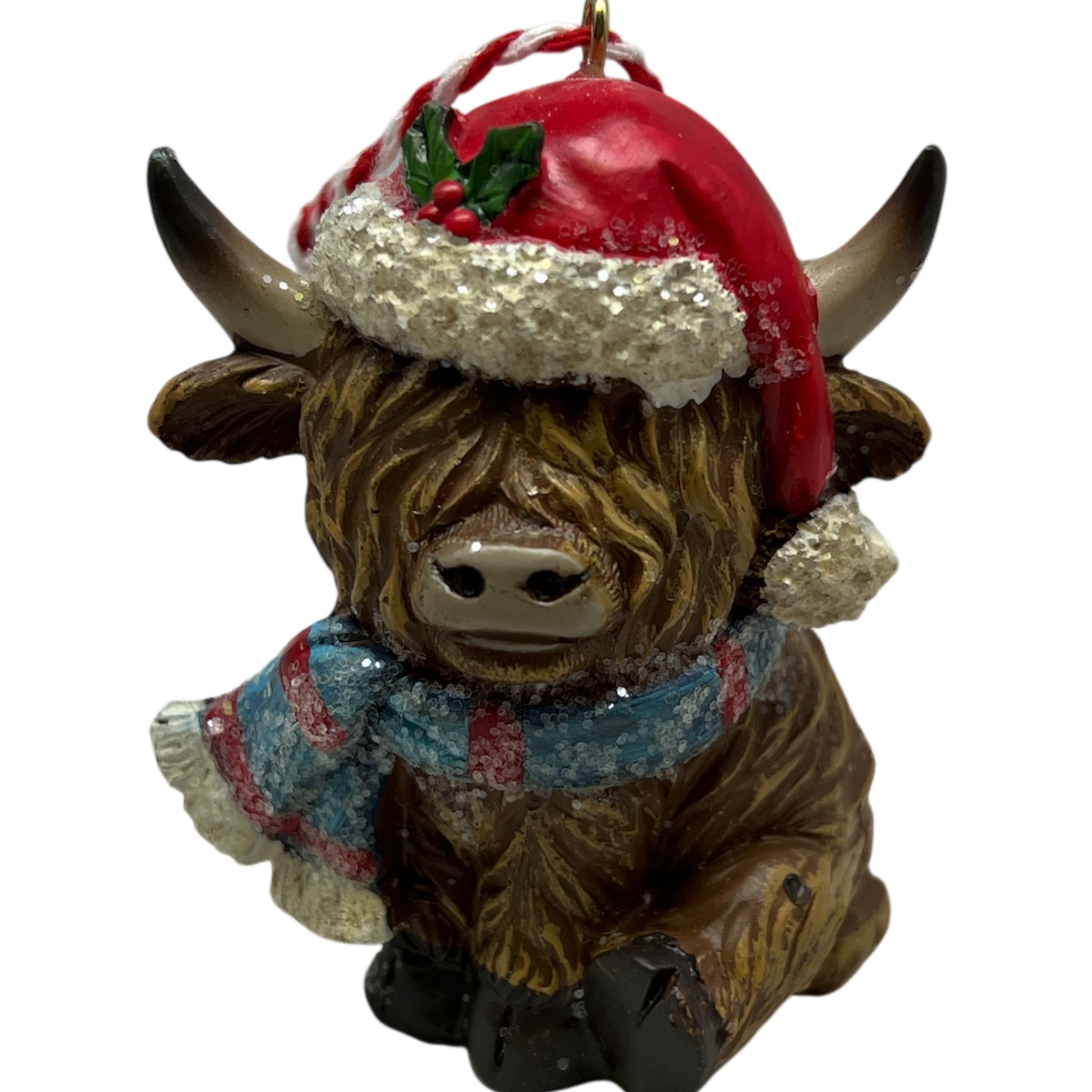 Festive Fiona Highland Cow Christmas Ornament