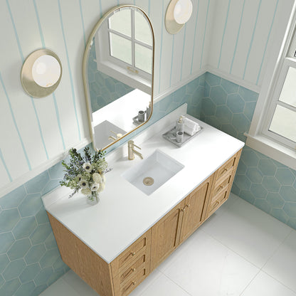 Laurent 60" Single Vanity, Light Natural Oak