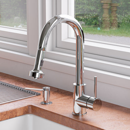 ALFI brand ABKF3262 Sensor Gooseneck Pull Down Kitchen Faucet