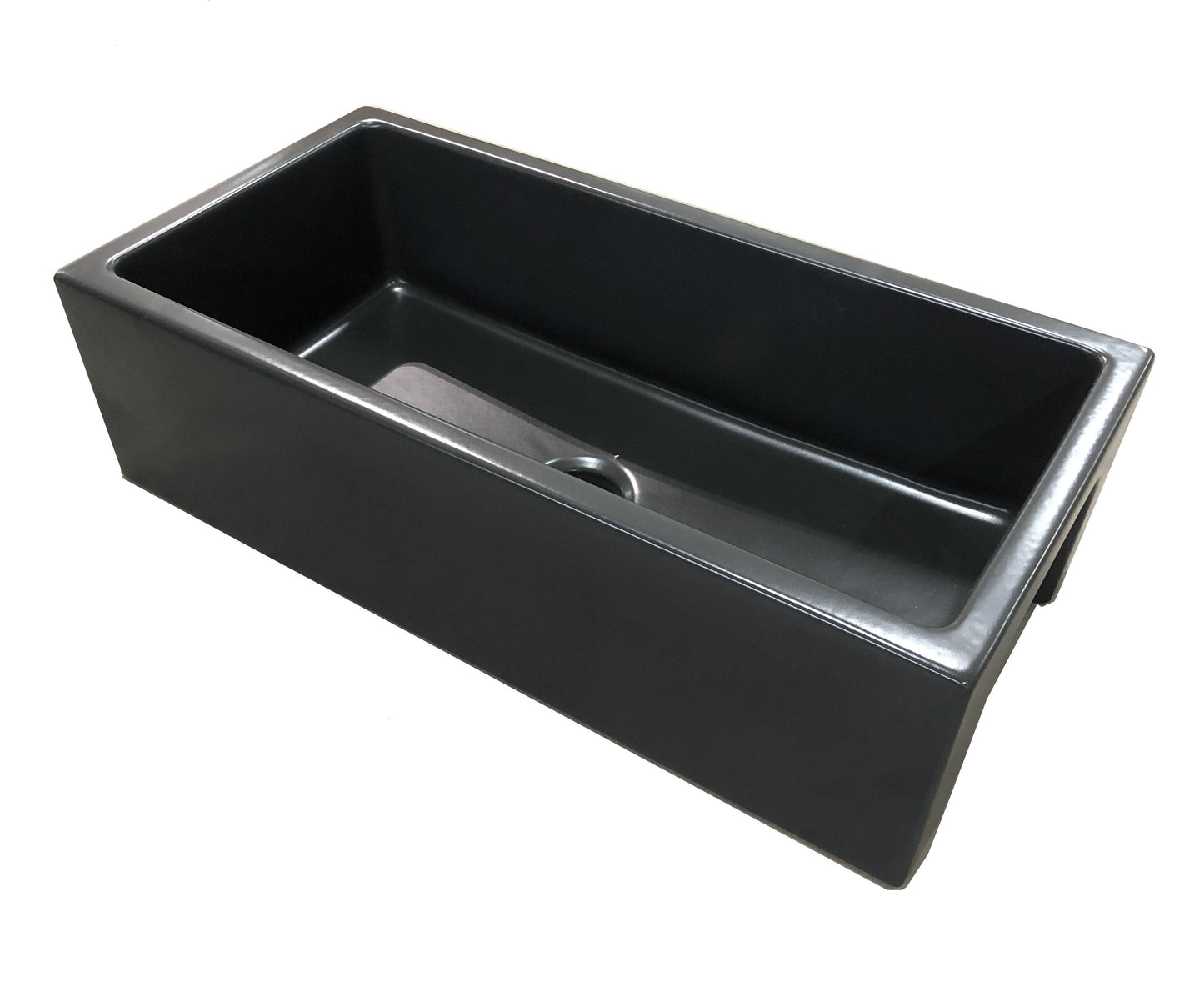 ALFI brand AB3618HS Reversible Smooth / Fluted Single Bowl Fireclay Farm Sink