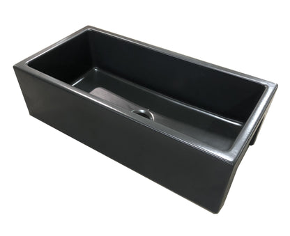 ALFI brand AB3618HS Reversible Smooth / Fluted Single Bowl Fireclay Farm Sink