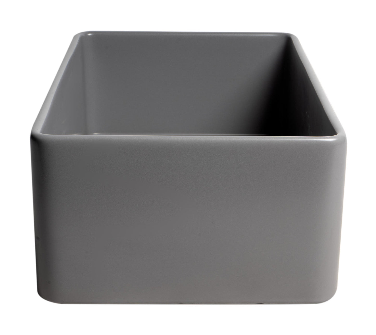 ALFI brand ABF3318S Smooth Apron 33" x 18" Single Bowl Fireclay Farm Sink