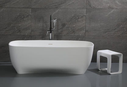 ALFI brand  AB9980 67" White Matte Solid Surface Resin Bathtub