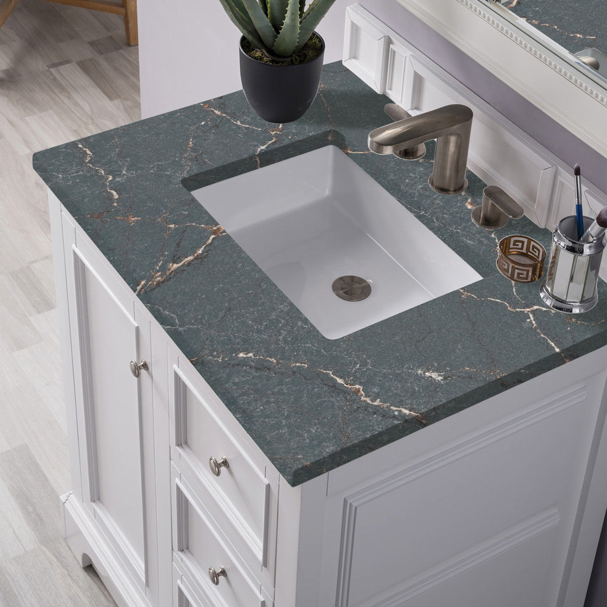 De Soto 30" Single Vanity Cabinet, Bright White