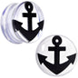 Clear Acrylic Black Anchor Saddle Plug Set 6mm to 20mm