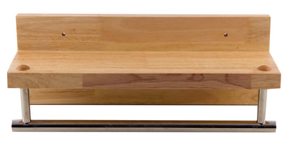 ALFI brand  AB5511 16" Wooden Shelf with Chrome Towel Bar Bathroom Accessory