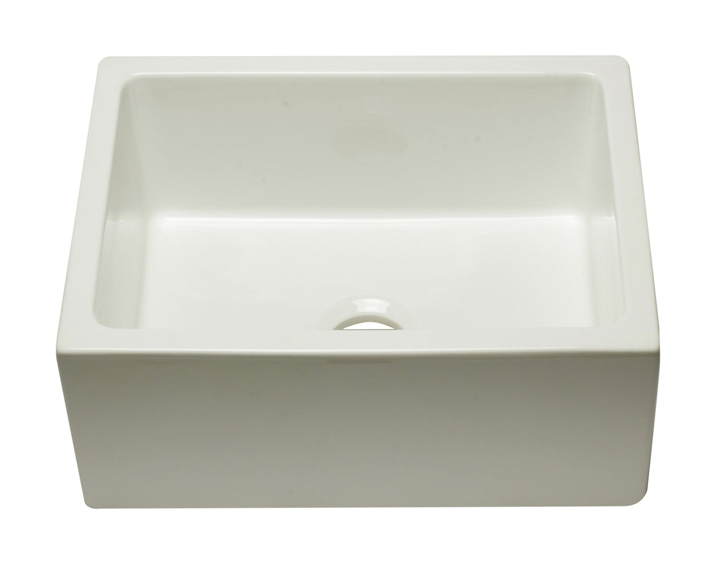 ALFI brand AB2418HS AB2418HS-B 24 inch Biscuit Reversible Smooth / Fluted Single Bowl Fireclay Farm Sink