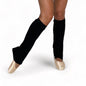 Sweater Knit Knee High Ballet Leg Warmers Luxe Black