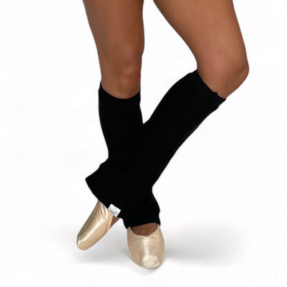 Sweater Knit Knee High Ballet Leg Warmers Luxe Black
