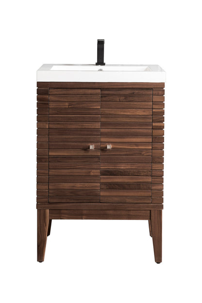 Linden 24" Single Vanity with White Glossy Composite Stone Top