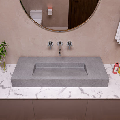 ALFI brand  ABCO48R 48" Solid Concrete Rectangular Countertop Sink