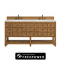 Malibu 72" Double Vanity Cabinet, Amber Birch