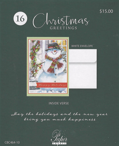 Holiday Favorites Boxed Cards - Set of 18 - Fashionista Snowman