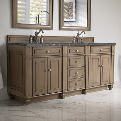 Bristol 72" Double Vanity Cabinet, Bright White