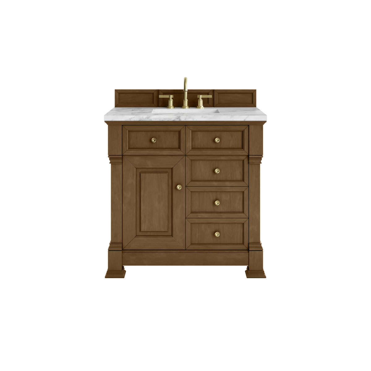 James Martin 547-V36 Brookfield 36” Single Vanity – Black Onyx / Honey Oak / Pearl Charcoal