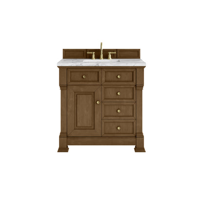 James Martin 547-V36 Brookfield 36” Single Vanity – Black Onyx / Honey Oak / Pearl Charcoal