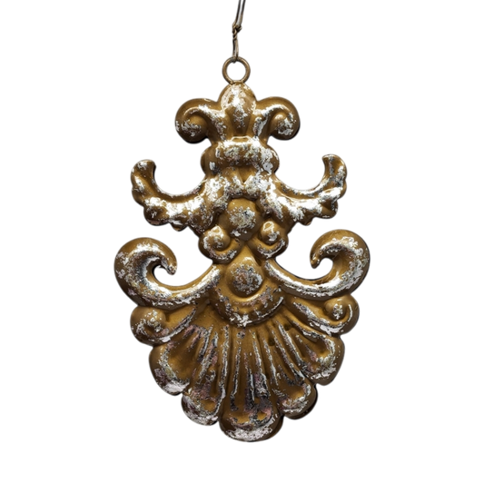 5.5 Inch Metal Ornament Filigree - Santa Face