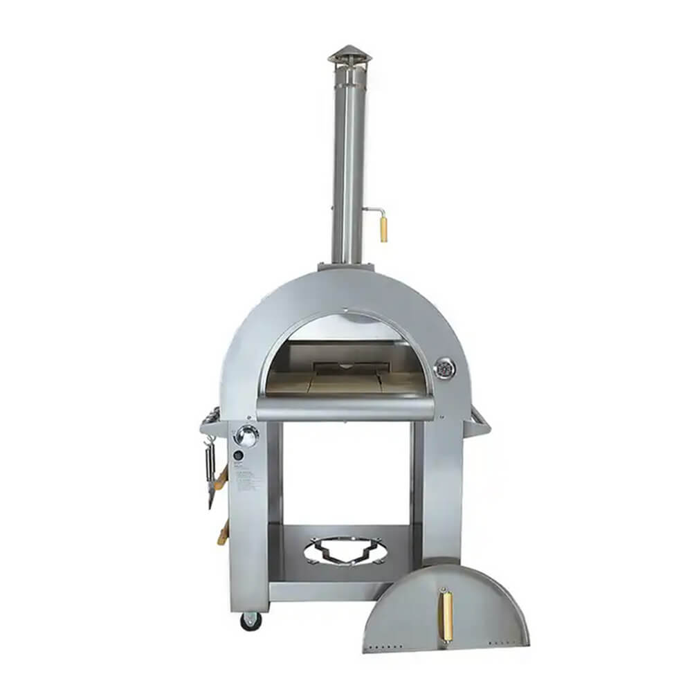 KoKoMo Grills Premium 32" Stainless Steel Dual Fuel Gas Or Wood Fired Pizza Oven (SAK14753)