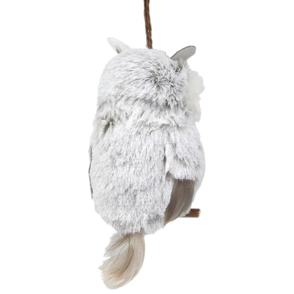 Brown and White Owl Ornament - Ears Out