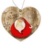 Welcome Santa Heart Wooden Ornament
