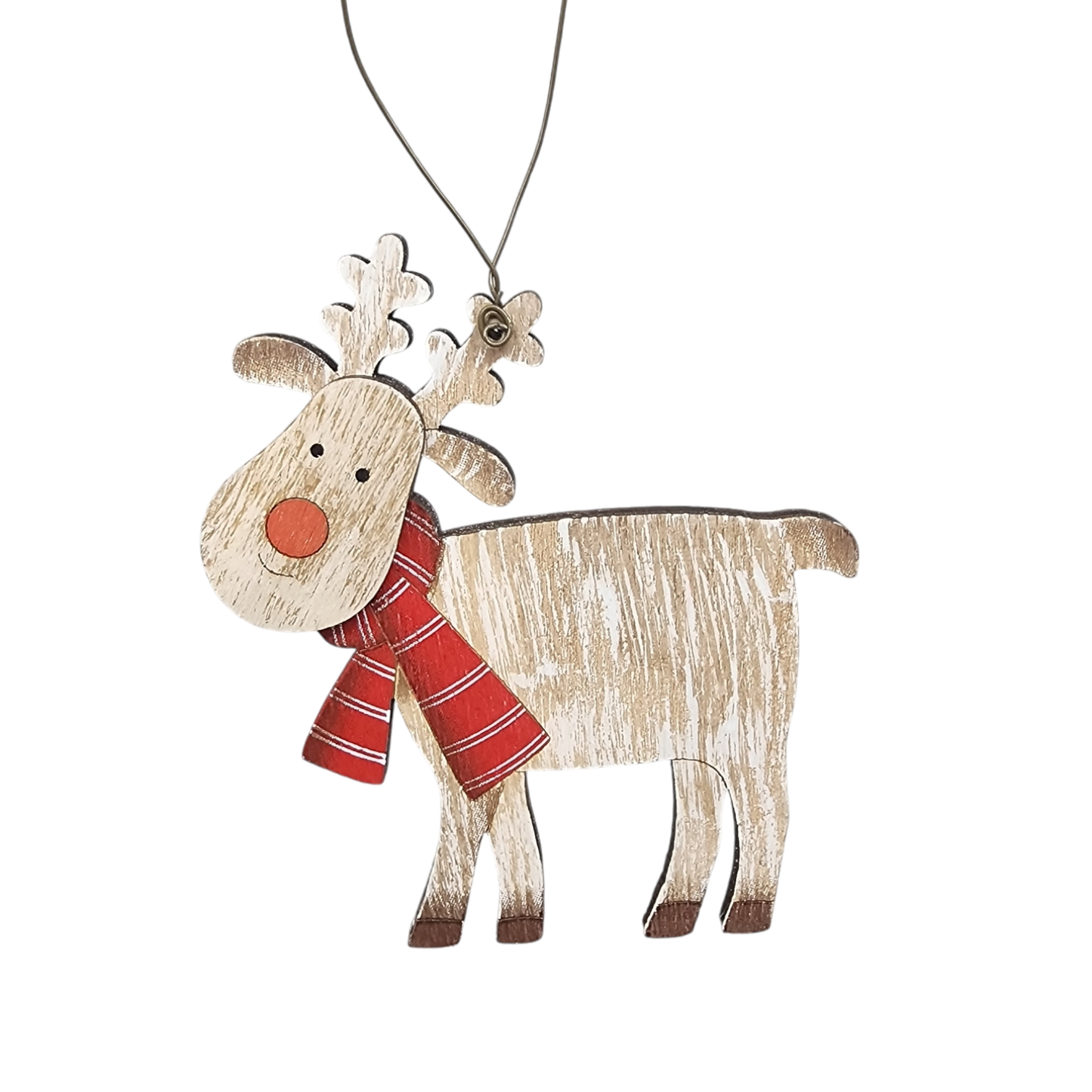 Rustic Wooden Reindeer Ornament -