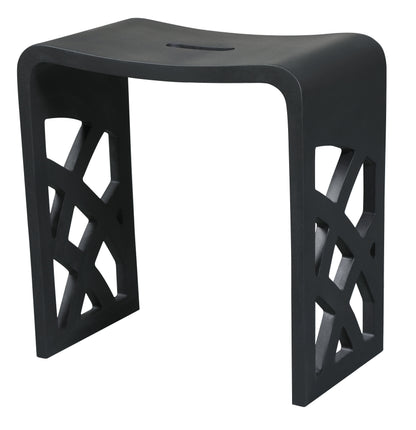 ALFI brand  ABST88BM Black Matte Solid Surface Resin Bathroom / Shower Stool