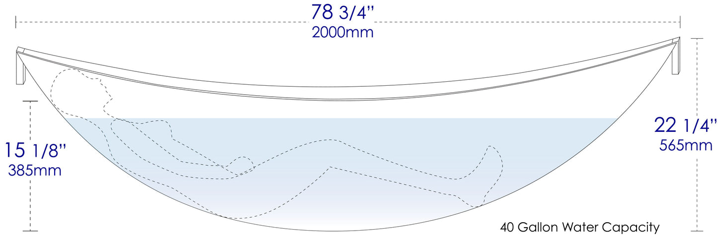 ALFI brand HammockTub1 HammockTub1 79" Acrylic Suspended Wall Mounted Hammock Bathtub