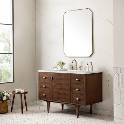 Amberly 48" Single Vanity Cabinet, Mid-Century Walnut