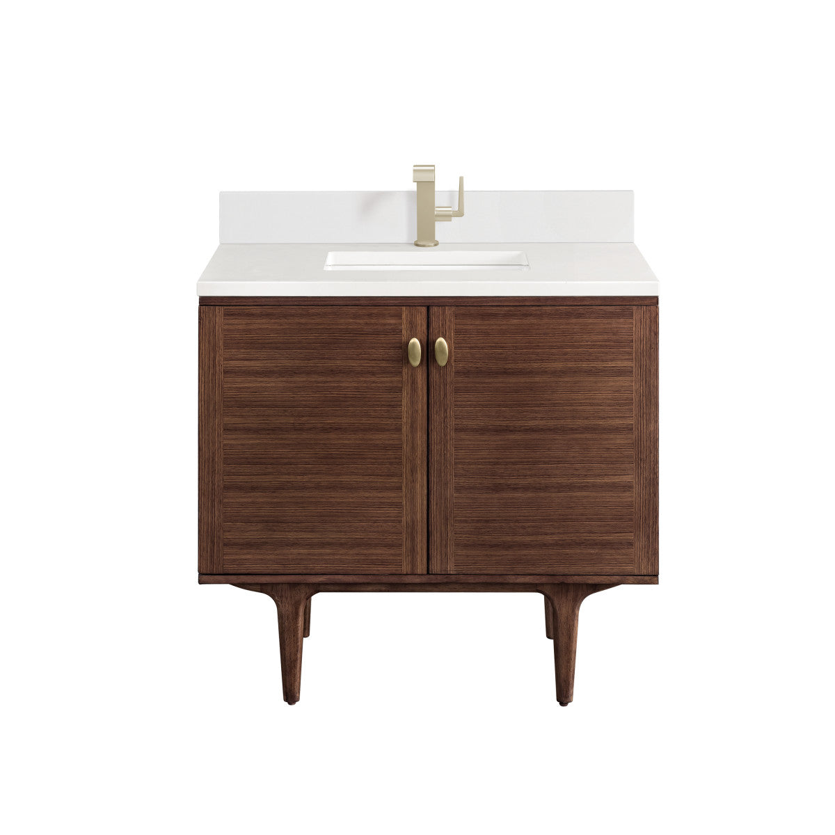 Amberly 36" Single Vanity Cabinet, Mid-Century Walnut