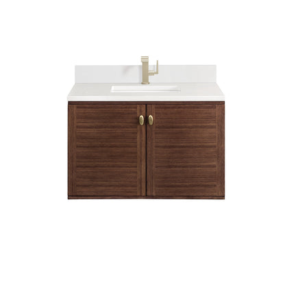 Amberly 36" Single Vanity Cabinet, Mid-Century Walnut