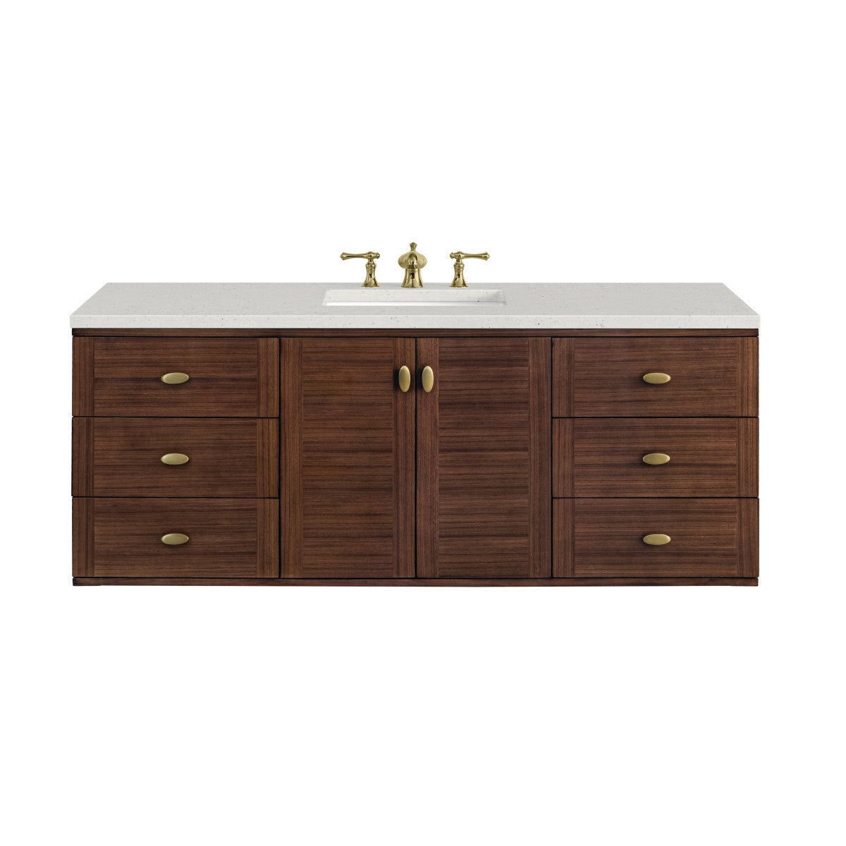 Amberly 60" Single Vanity Cabinet, Mid-Century Walnut