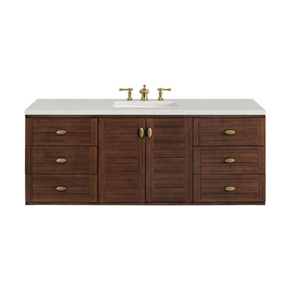 Amberly 60" Single Vanity Cabinet, Mid-Century Walnut