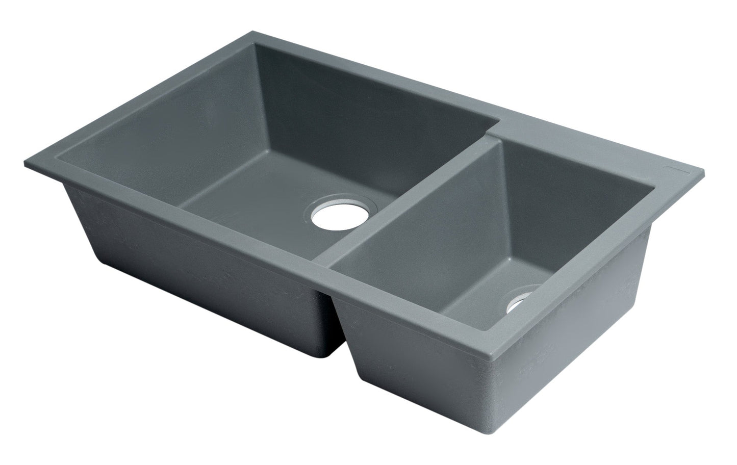 ALFI brand AB3319UM 34" Double Bowl Undermount Granite Composite Kitchen Sink