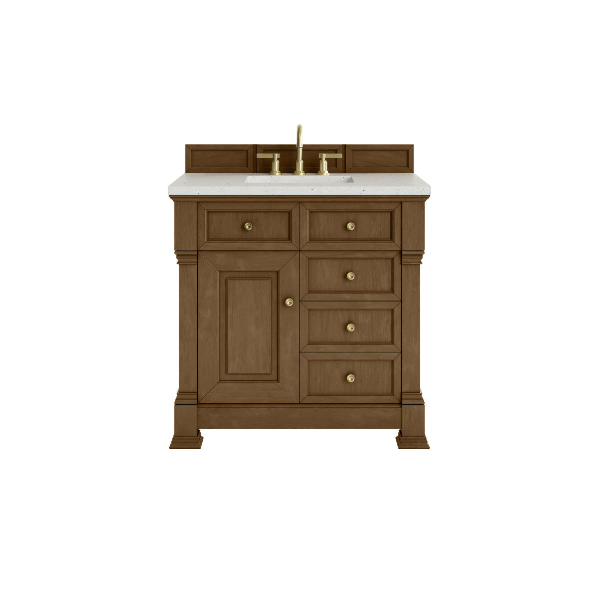 James Martin 547-V36 Brookfield 36” Single Vanity – Black Onyx / Honey Oak / Pearl Charcoal