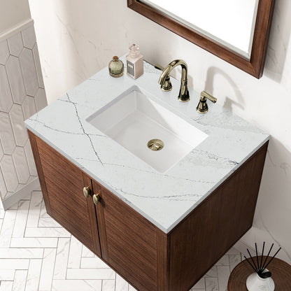 Amberly 30" Single Vanity Cabinet, Mid-Century Walnut