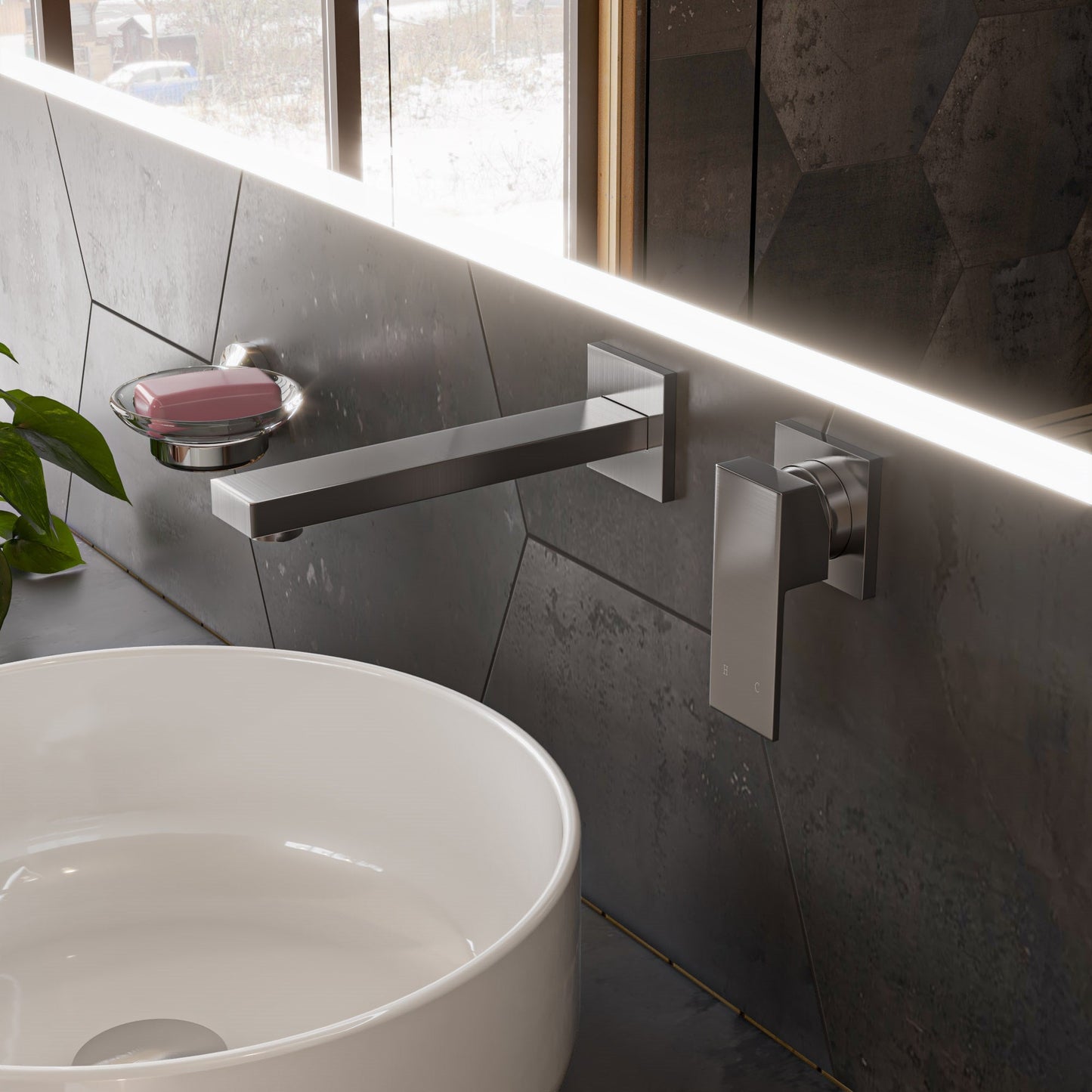 ALFI brand AB1468 Single Lever Wallmount Bathroom Faucet