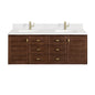 Amberly 60" Double Vanity Cabinet, Mid-Century Walnut