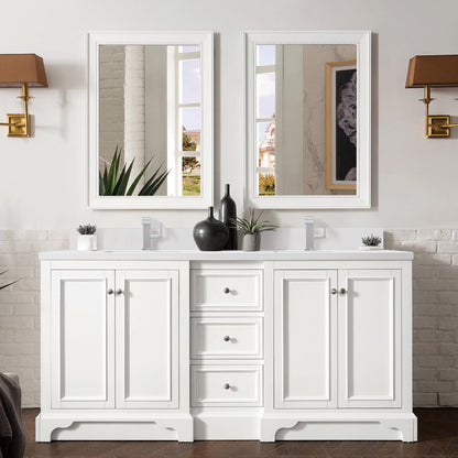 De Soto 72" Double Vanity Cabinet, Bright White