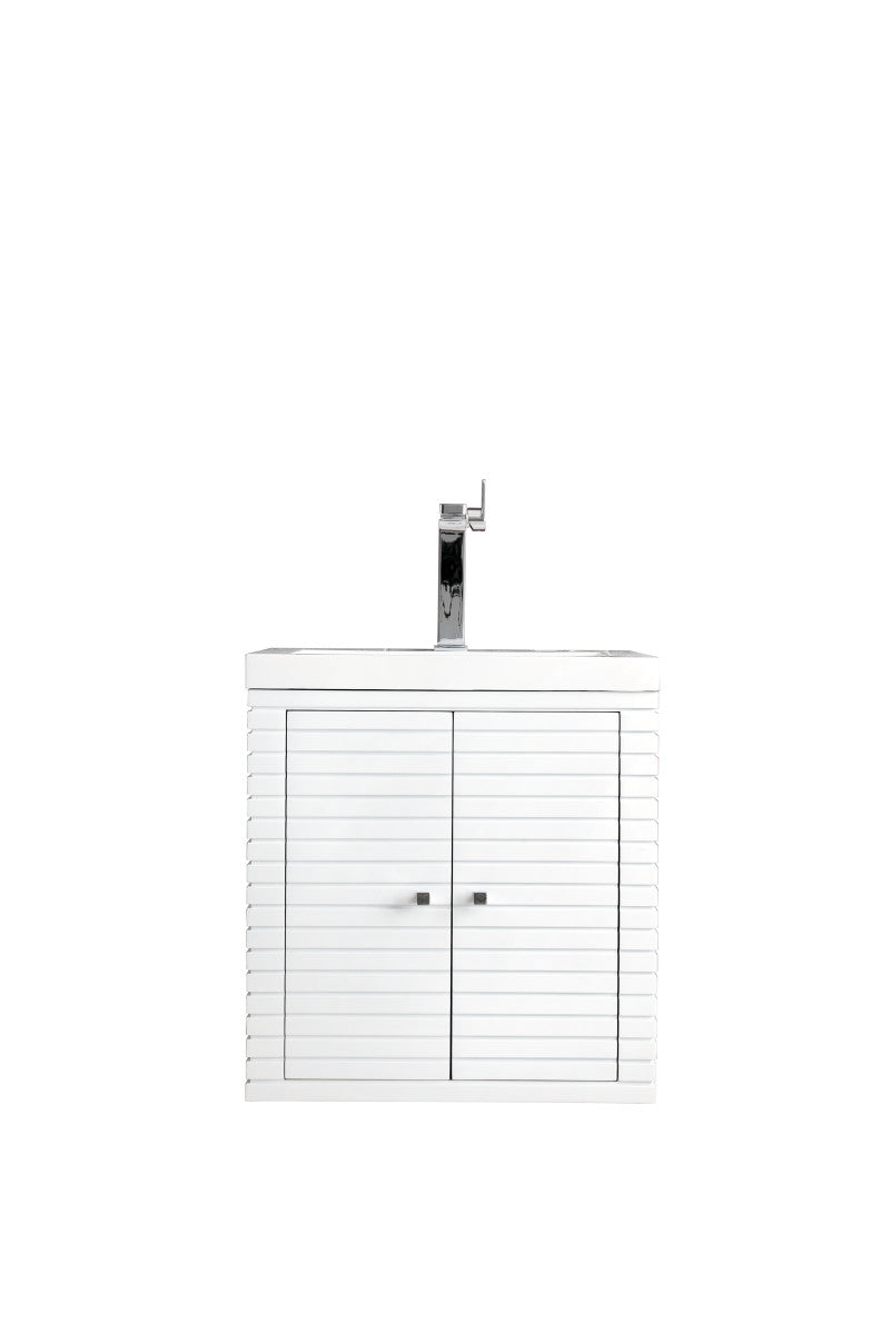 Linden 24" Single Vanity with White Glossy Composite Stone Top