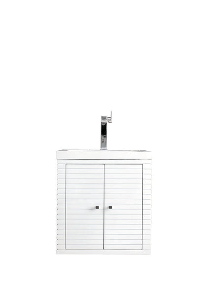 Linden 24" Single Vanity with White Glossy Composite Stone Top