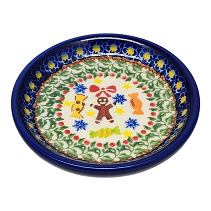 Ceramic Snack Plate - Gingerbread Joy Pattern