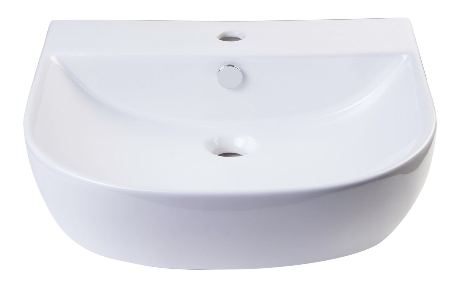 ALFI brand  AB110  20" White D-Bowl Porcelain Wall Mounted Bath Sink