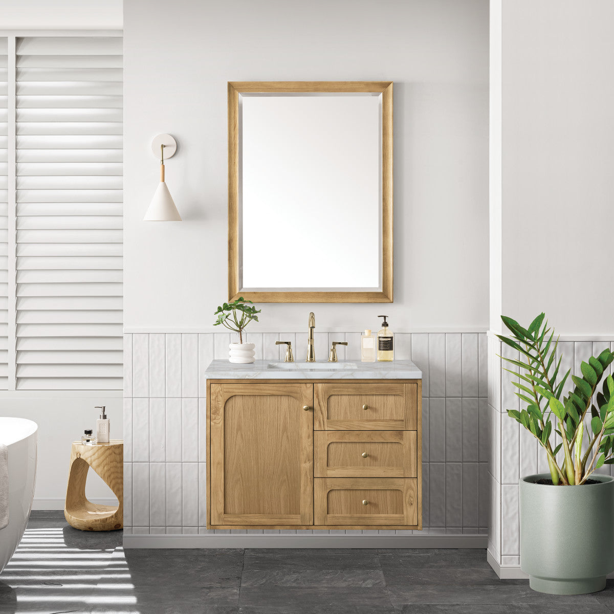 Laurent 36" Single Vanity Cabinet, Light Natural Oak