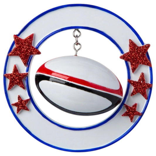 3D Rugby Ball Sports Ornament