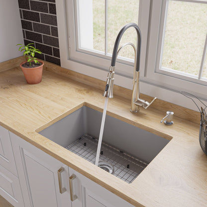 ALFI brand ABF2718UD 27" x 18" Fireclay Undermount / Drop In Firelcay Kitchen Sink